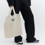 Axel Arigato Ecru Grid Strikket Shopper