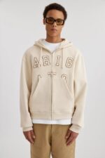 Legend Hettegenser Med Glidelås Blek Beige Axel Arigato