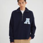 Team Halfzip Genser Marineblå Axel Arigato